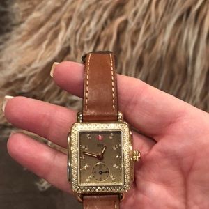 Ladies Michele Diamond Deco 16mm watch